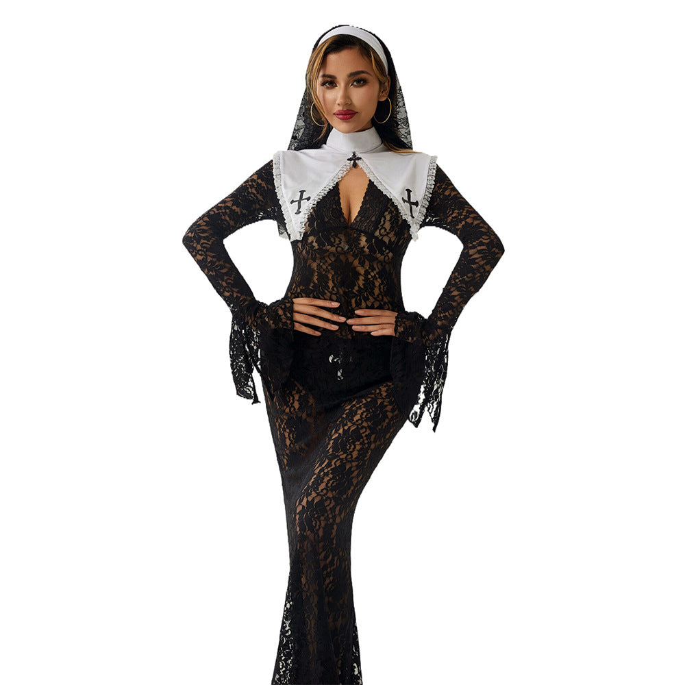 Evening Edit Uniform-Inspired Costume Lingerie Set - Front View