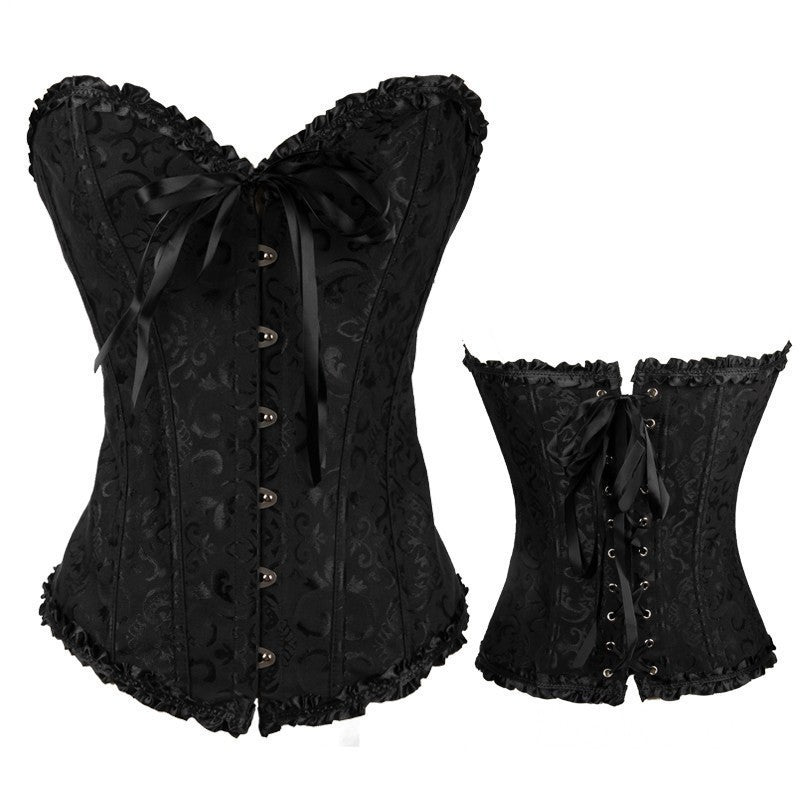 Pink Floral Lace-Up Corset Top, alternate view 2
